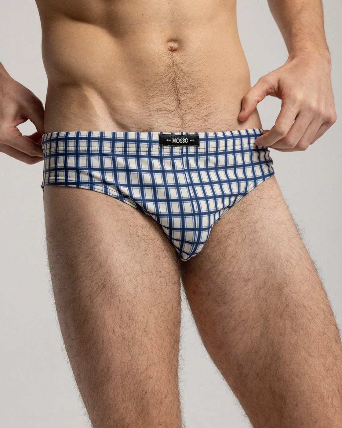 Blue Check Swim Brief