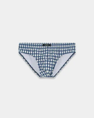 Blue Check Swim Brief