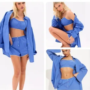 Blue Striped Three-Piece Set
