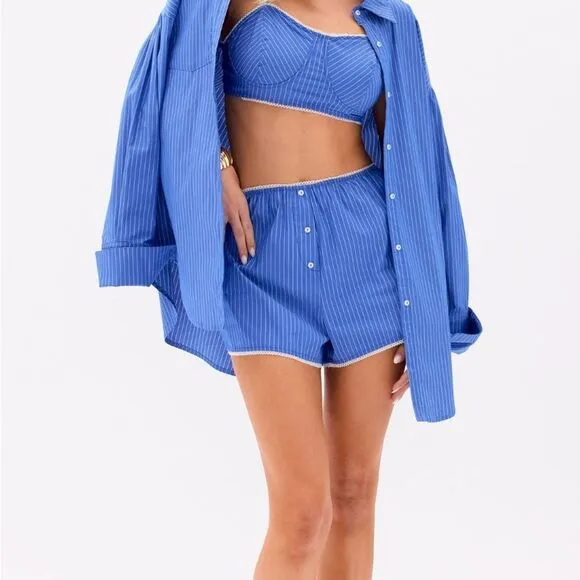 Blue Striped Three-Piece Set