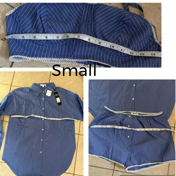 Blue Striped Three-Piece Set