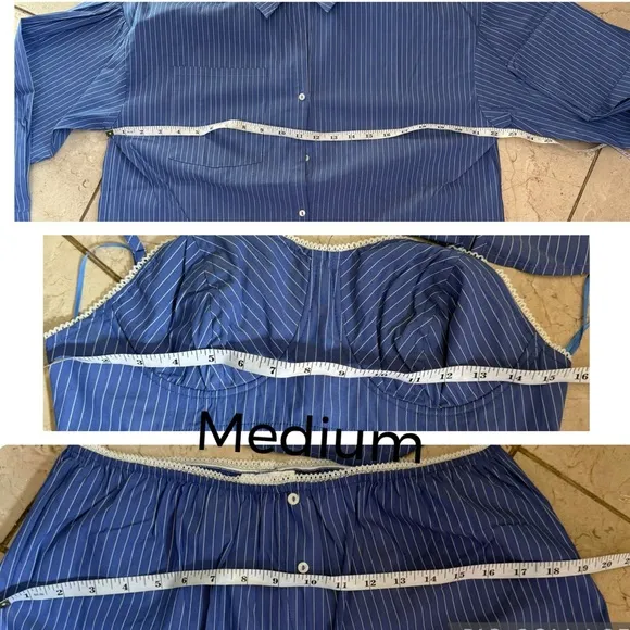Blue Striped Three-Piece Set