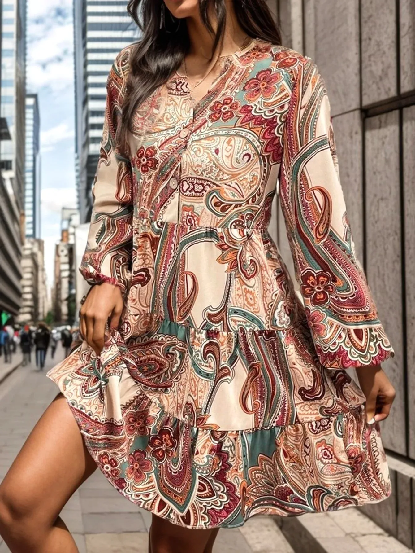 Boho Mini Dress - Casual Beach Dress