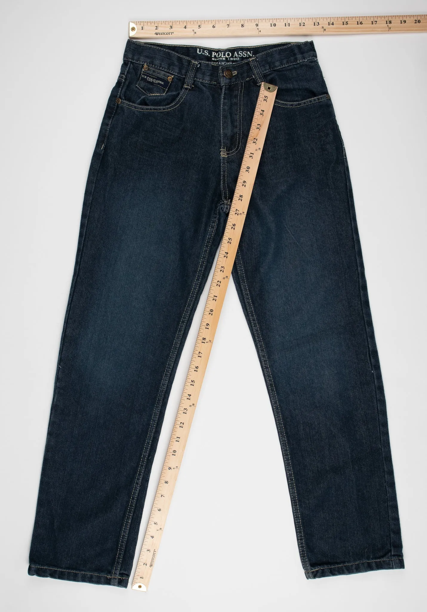 BOY SIZE 14 YEARS - U.S. POLO ASSN, Straight Fit, Darkwash Jeans EUC B57