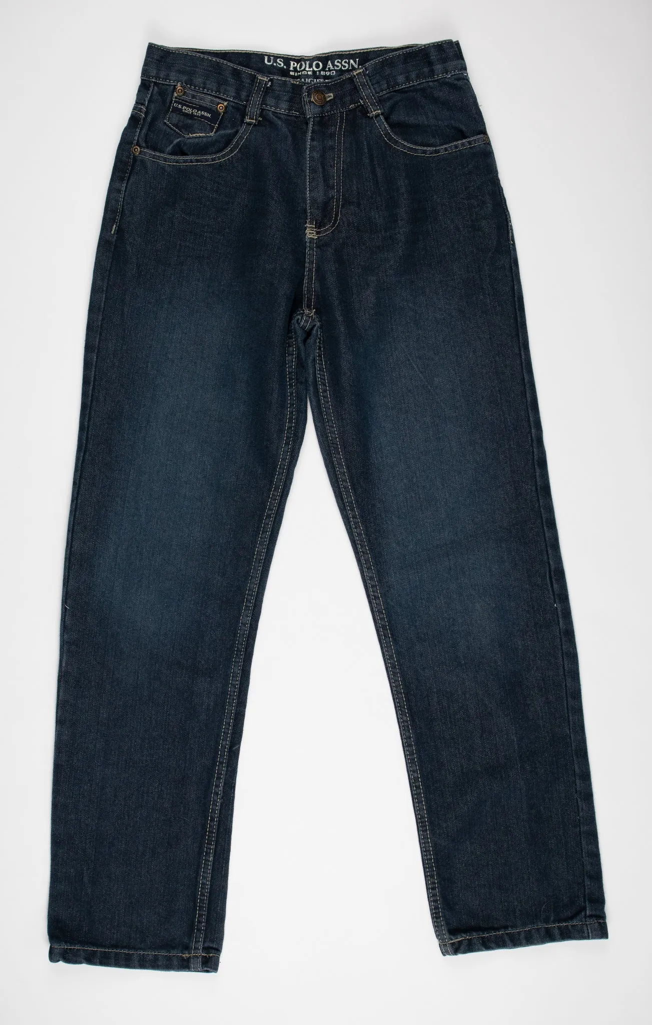 BOY SIZE 14 YEARS - U.S. POLO ASSN, Straight Fit, Darkwash Jeans EUC B57