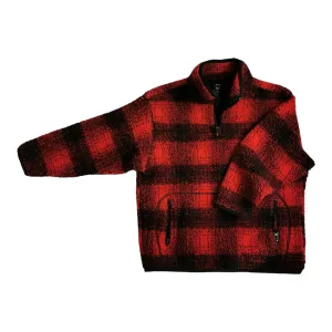 BOY SIZE XS (4 YEARS) - GAP Kids, Thick Fleece, Plaid Pullover Jacket VGUC B30