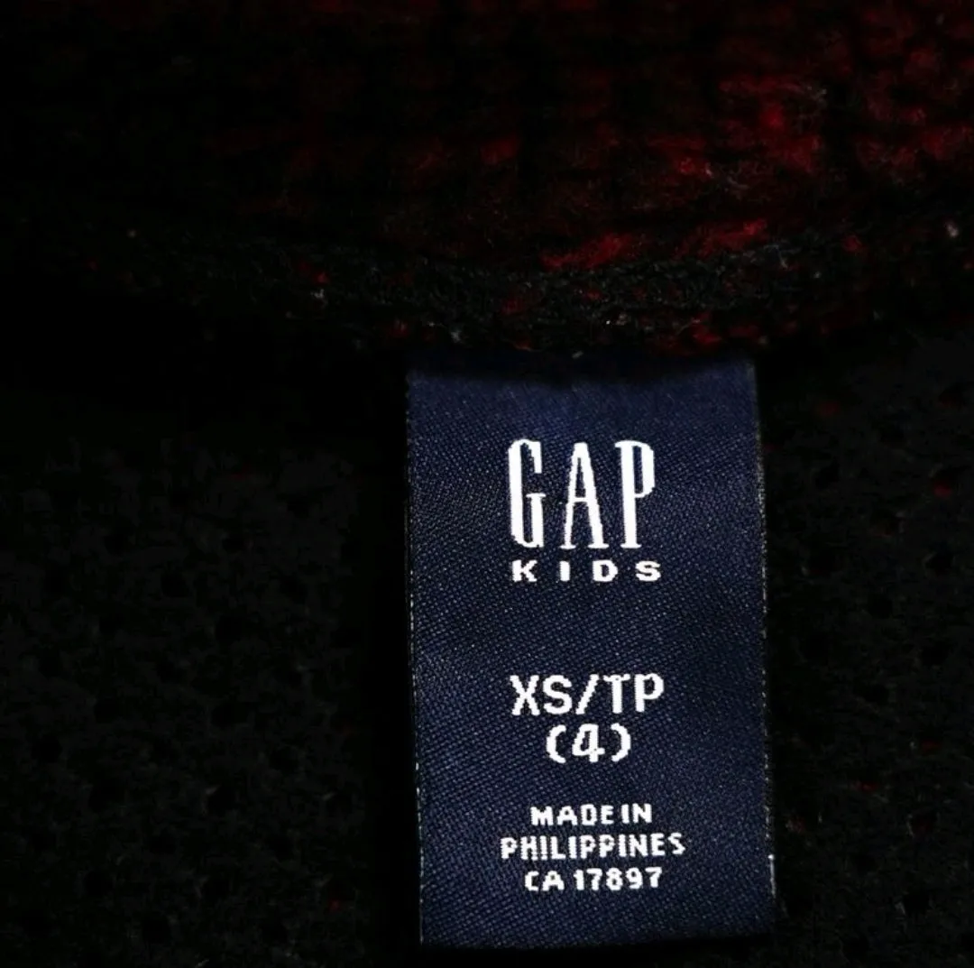 BOY SIZE XS (4 YEARS) - GAP Kids, Thick Fleece, Plaid Pullover Jacket VGUC B30