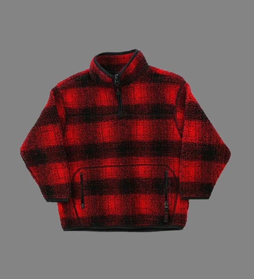 BOY SIZE XS (4 YEARS) - GAP Kids, Thick Fleece, Plaid Pullover Jacket VGUC B30