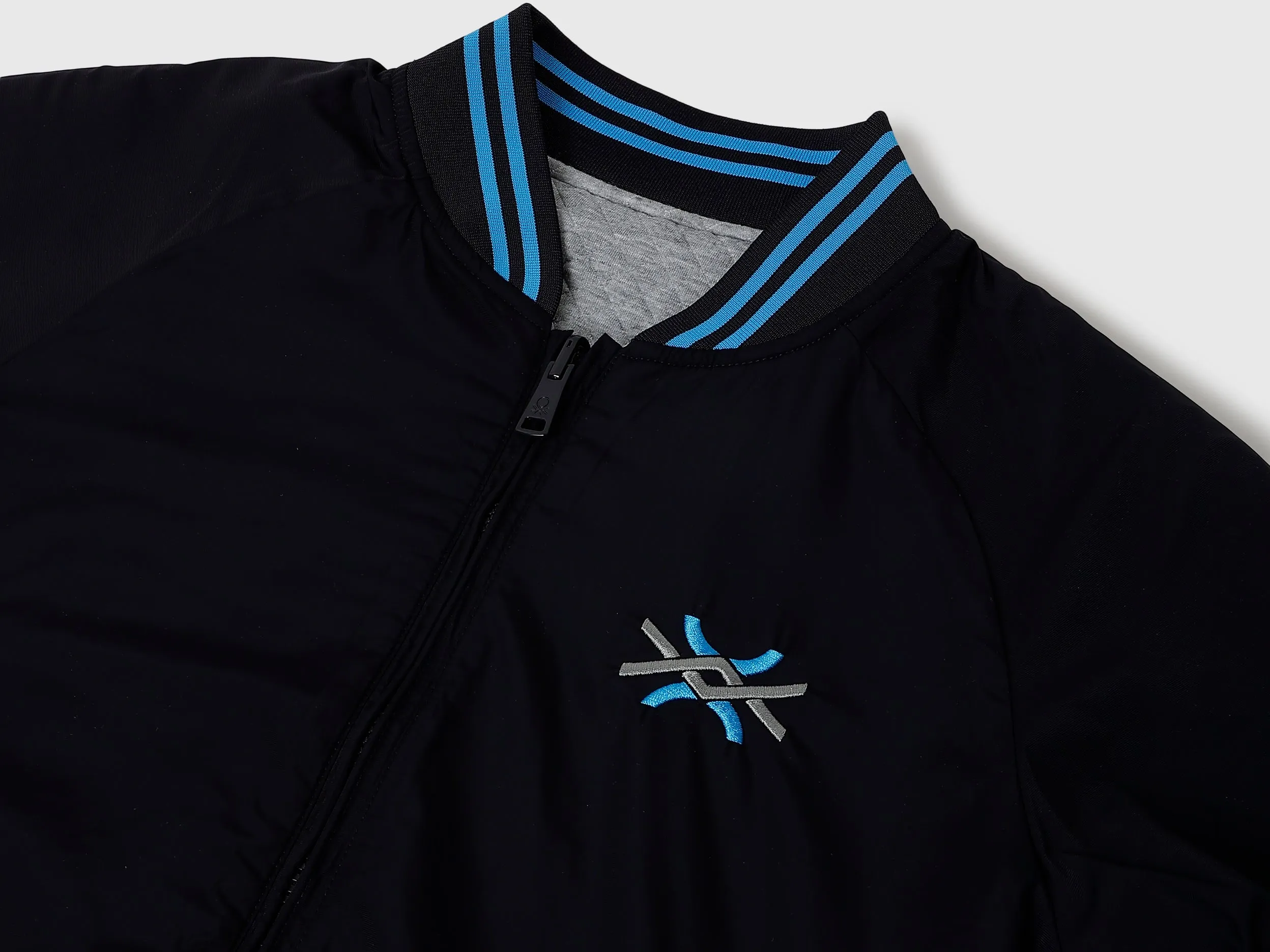 Boy's Regular Fit Reversible Embroidered Jacket