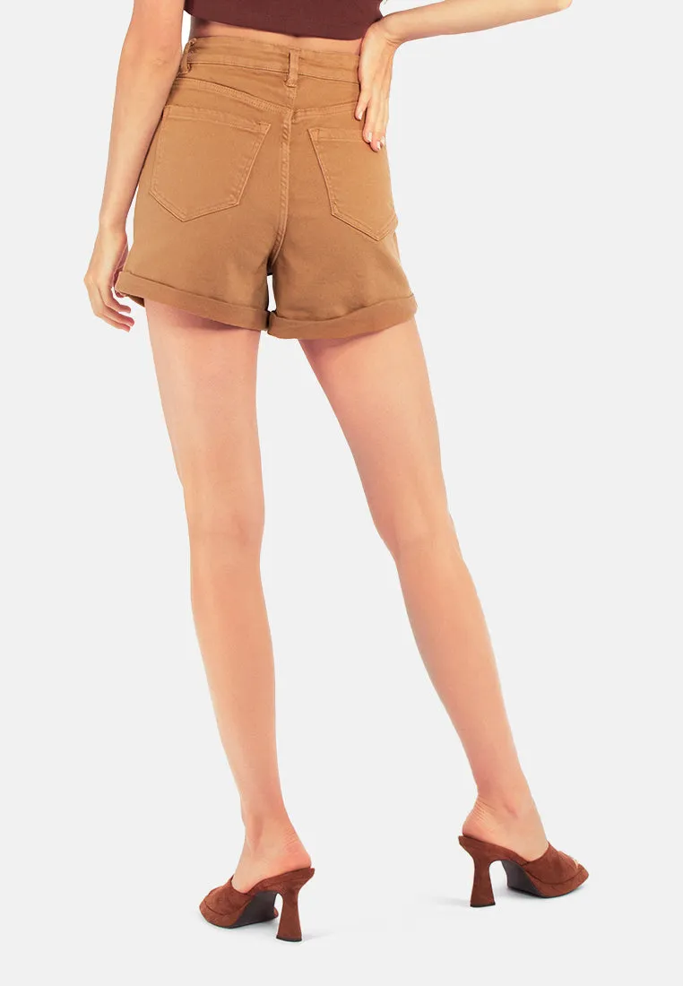 Camel High Waist Shorts