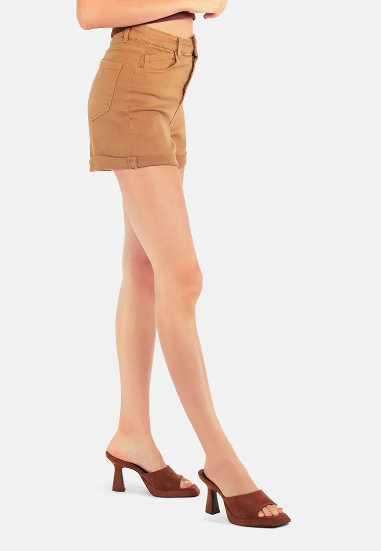 Camel High Waist Shorts