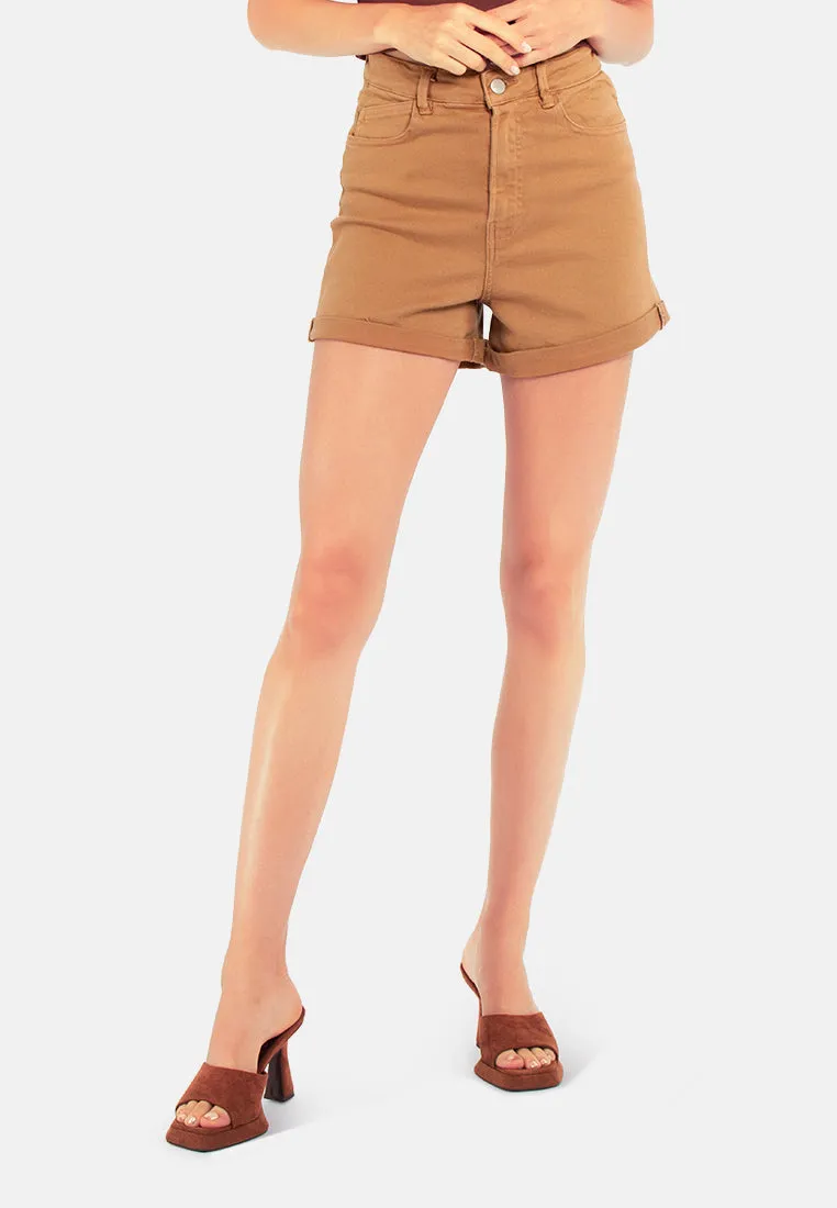 Camel High Waist Shorts