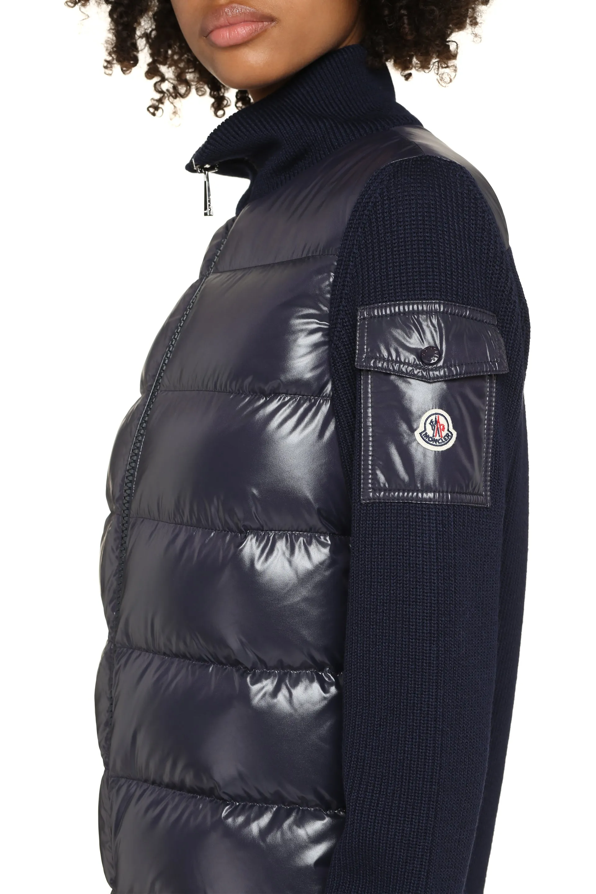 Cardigan with padded front panel