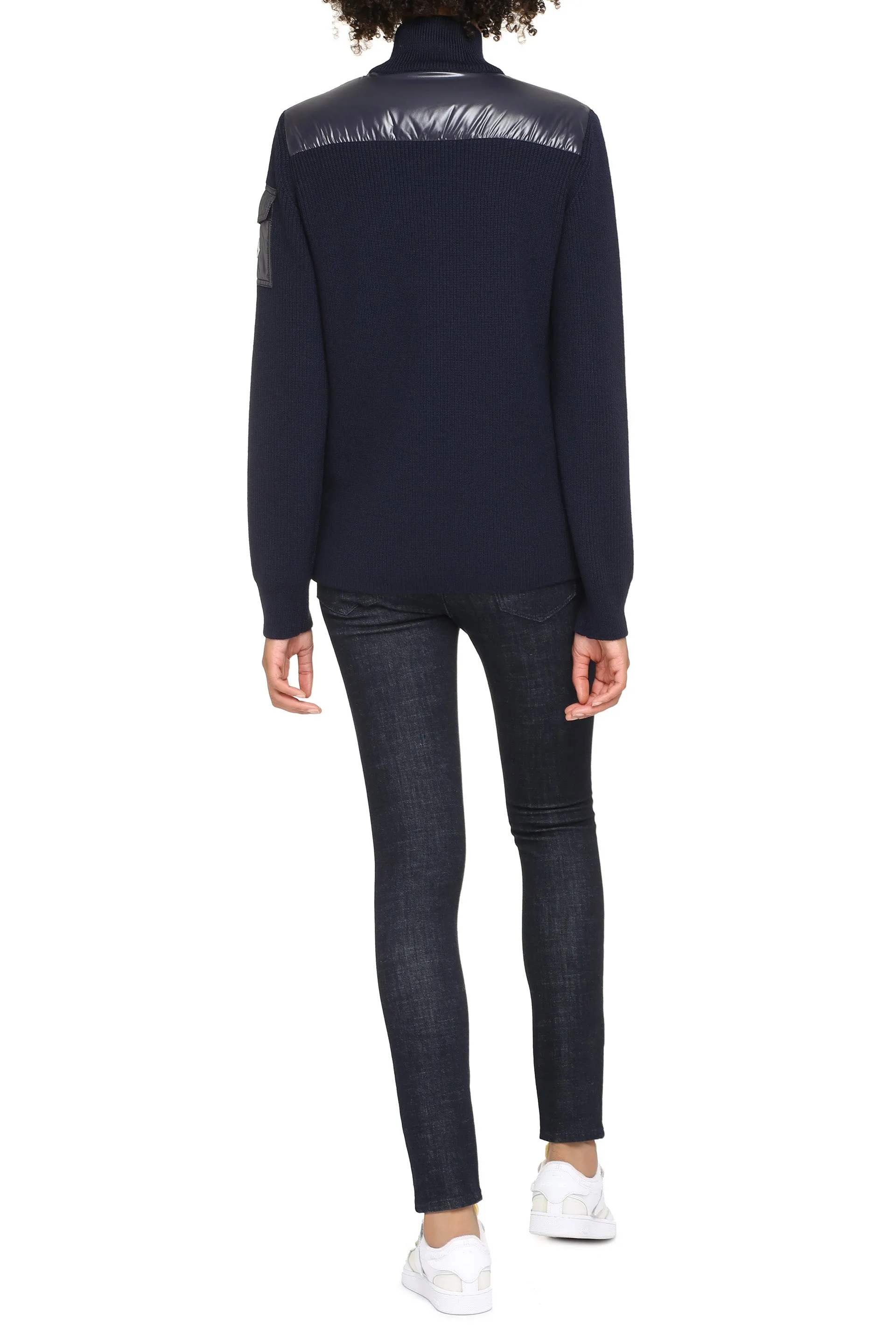Cardigan with padded front panel