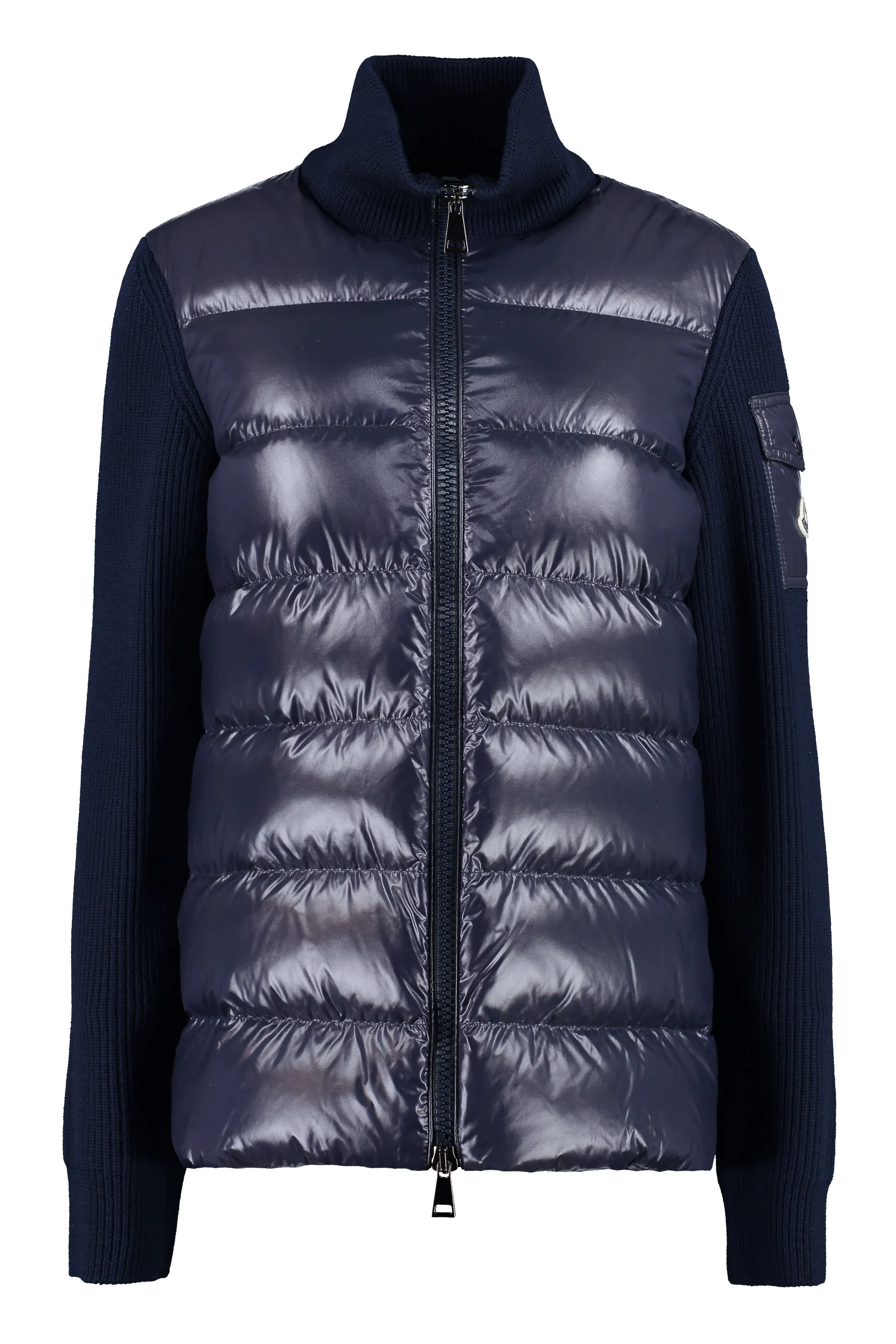 Cardigan with padded front panel