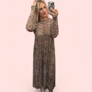 CARMEN SHEER CHEETAH DRESS
