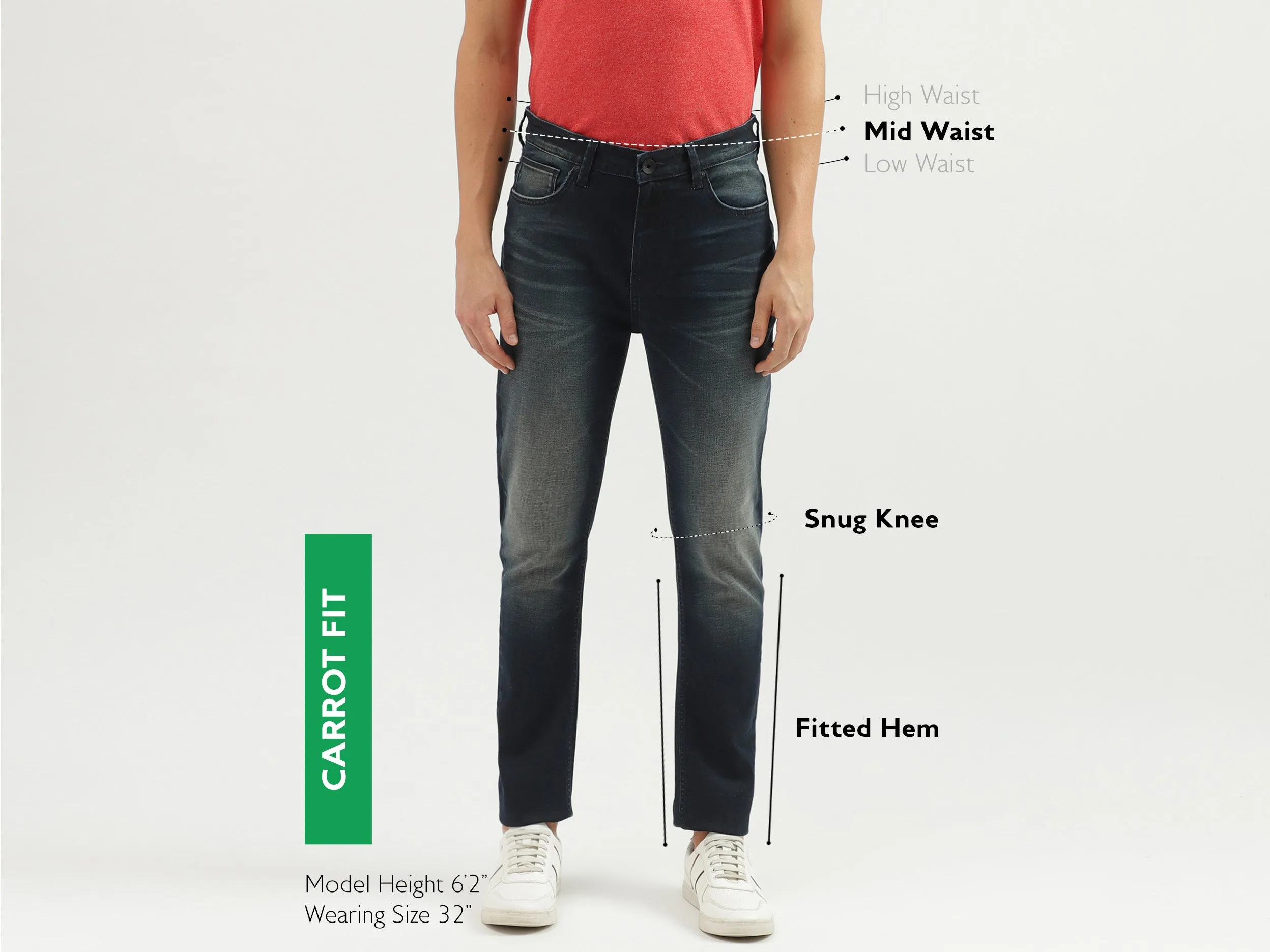 Carrot Fit Solid Men's Jeans