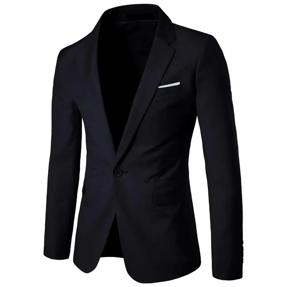 Casual Blazer Temperament Suit Coat Lapel Slim-fitting Pockets Suit Coat  All Match
