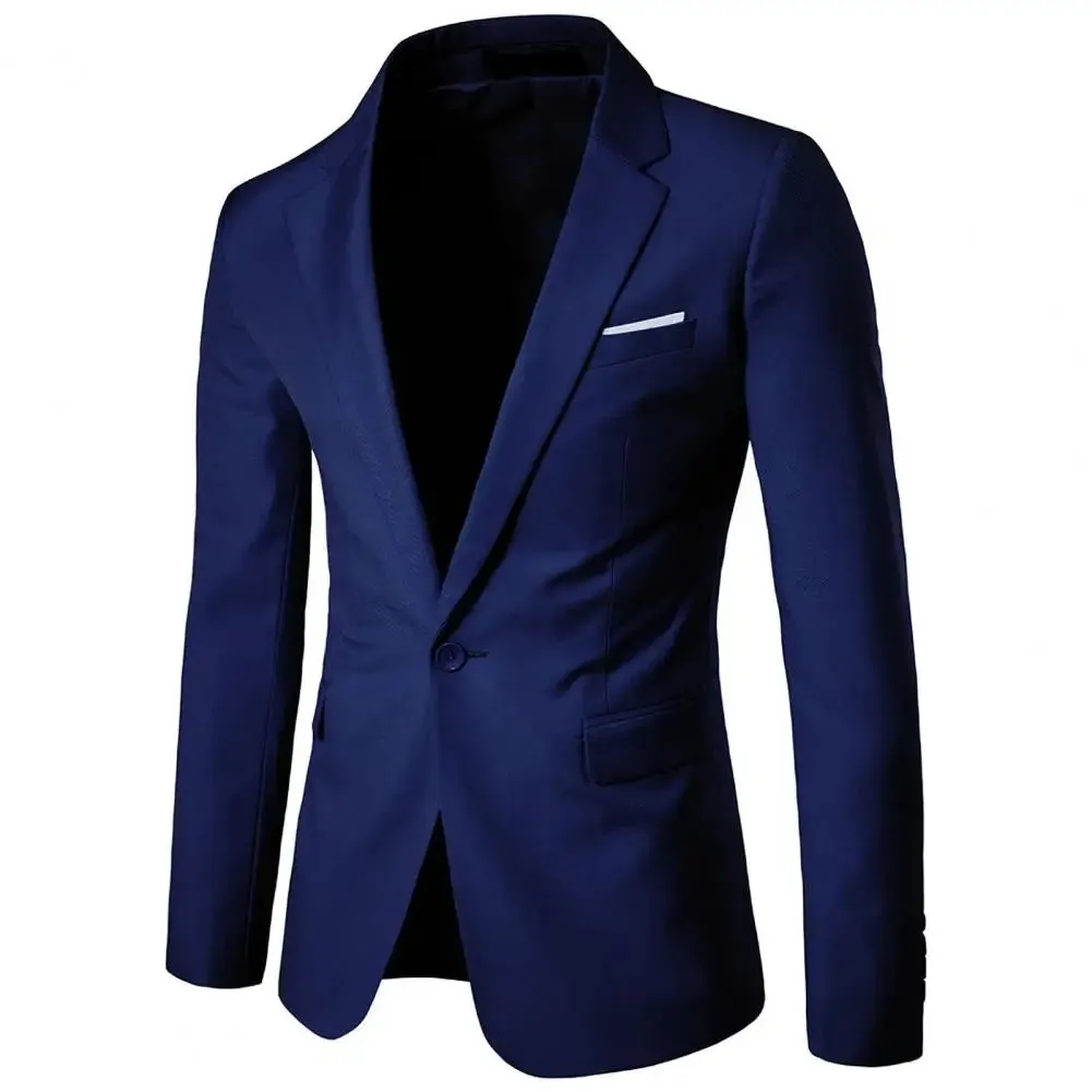 Casual Blazer Temperament Suit Coat Lapel Slim-fitting Pockets Suit Coat  All Match