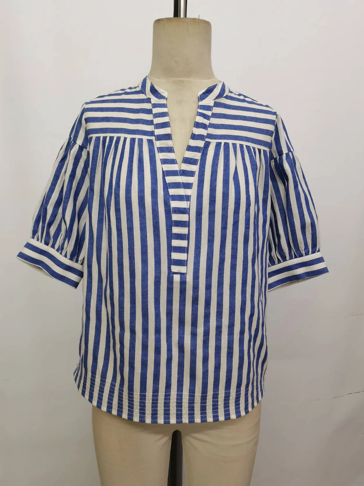 Catana Striped Split Neck Top