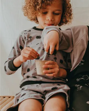 Charcoal Grey Fruit Print Sweatshirt