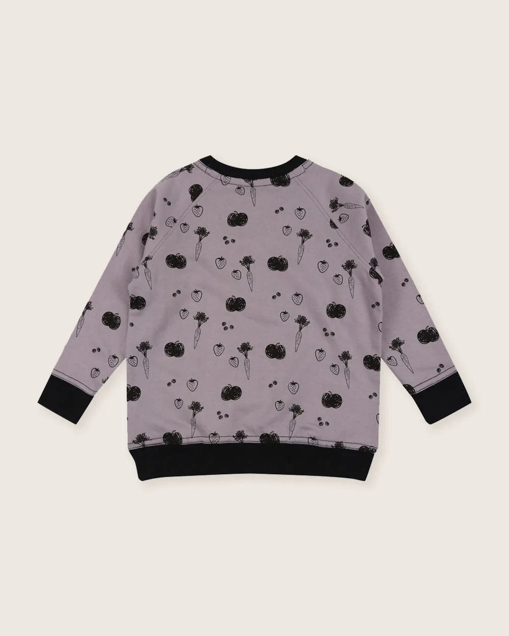 Charcoal Grey Fruit Print Sweatshirt