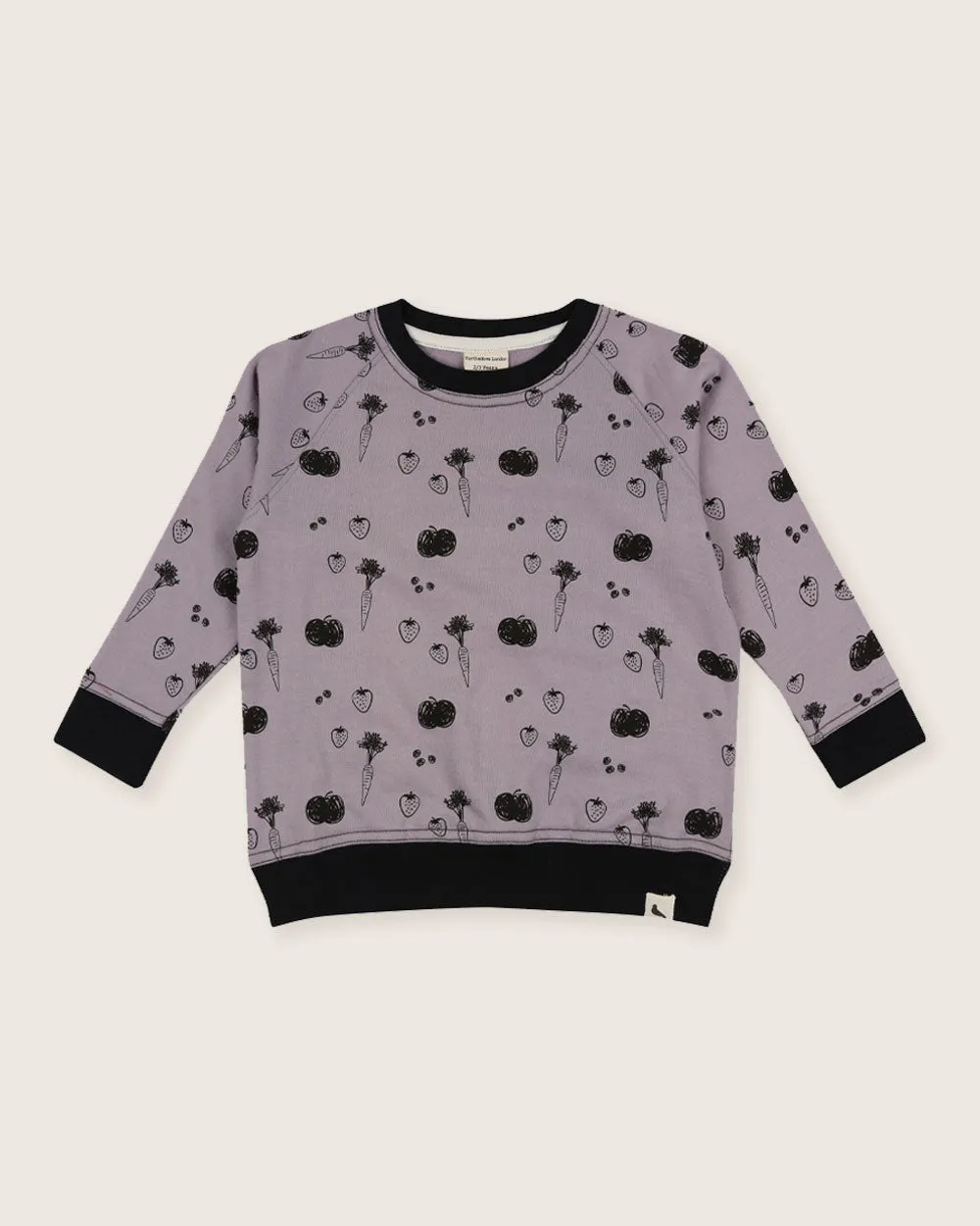 Charcoal Grey Fruit Print Sweatshirt