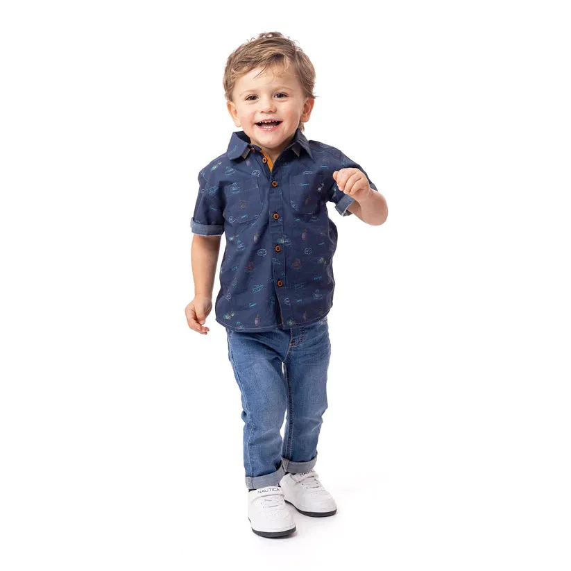 Chemise marine pour bébé Un été à la piscine S2453-01
