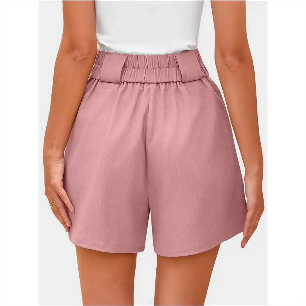 Chic Two Button Wide Waistband Shorts