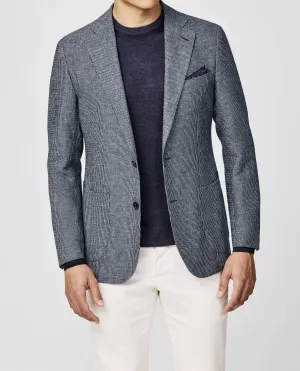 Ciatti e Baroncelli Blue & White Micro Design Linen & Wool Blend