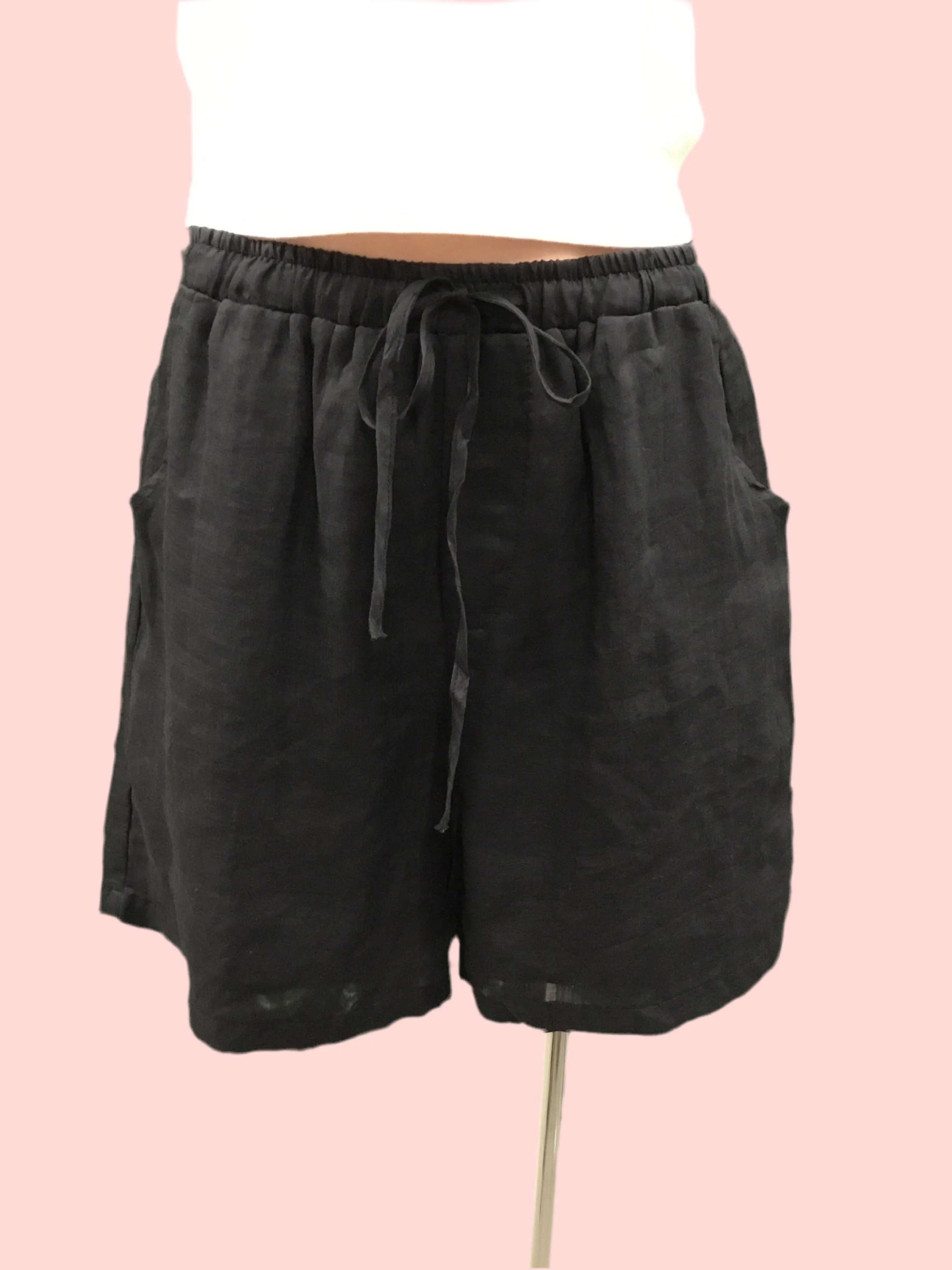 Coastal Linen Shorts Black