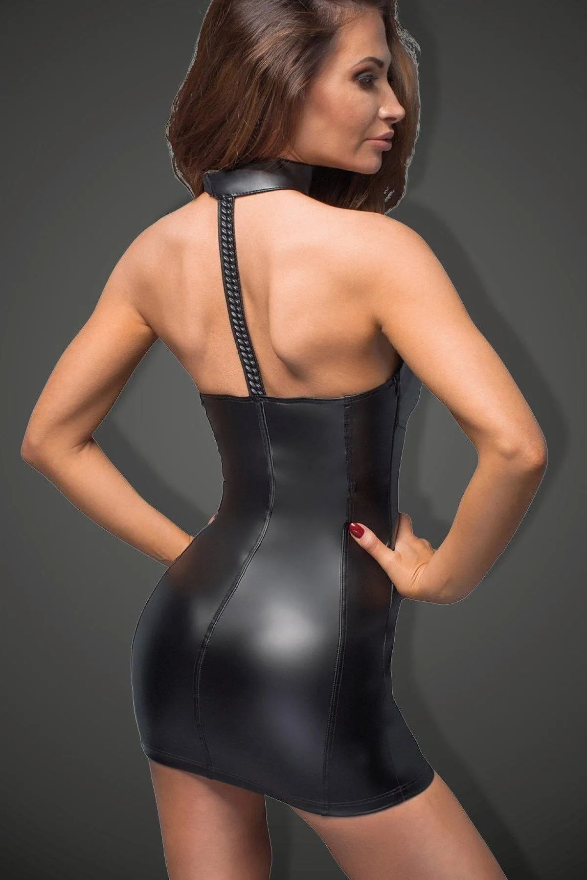 Collared Embroidered detail Body Dress