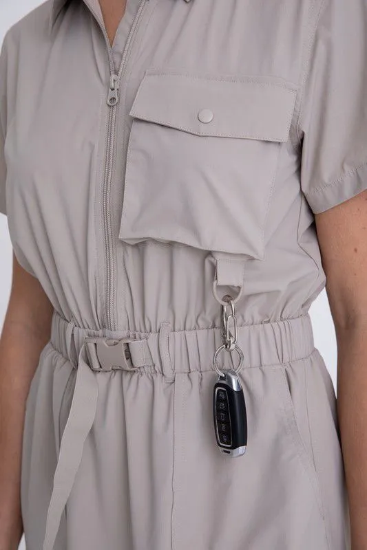 Cool Cargo Dress in Tan