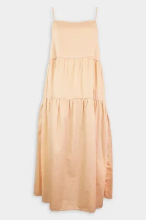 Cool Cotton Strappy Tiered Dress in Oat Milk
