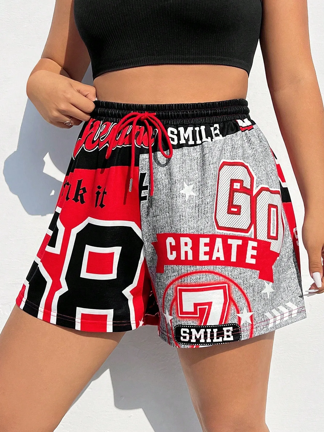 Coolane Women'S Plus Size Digital Print Shorts