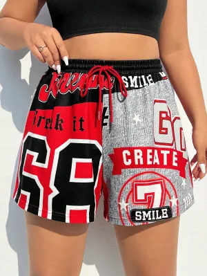 Coolane Women'S Plus Size Digital Print Shorts