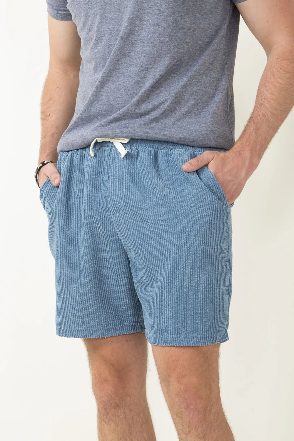 Corduroy Shorts for Men in Sky Blue | SB56-FW3-SKYBLUE