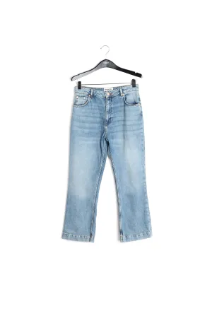 Cropped high-rise blue jeans