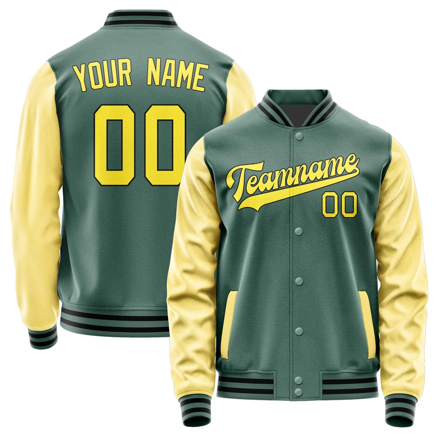 Custom Blue Green Light Yellow Jacket