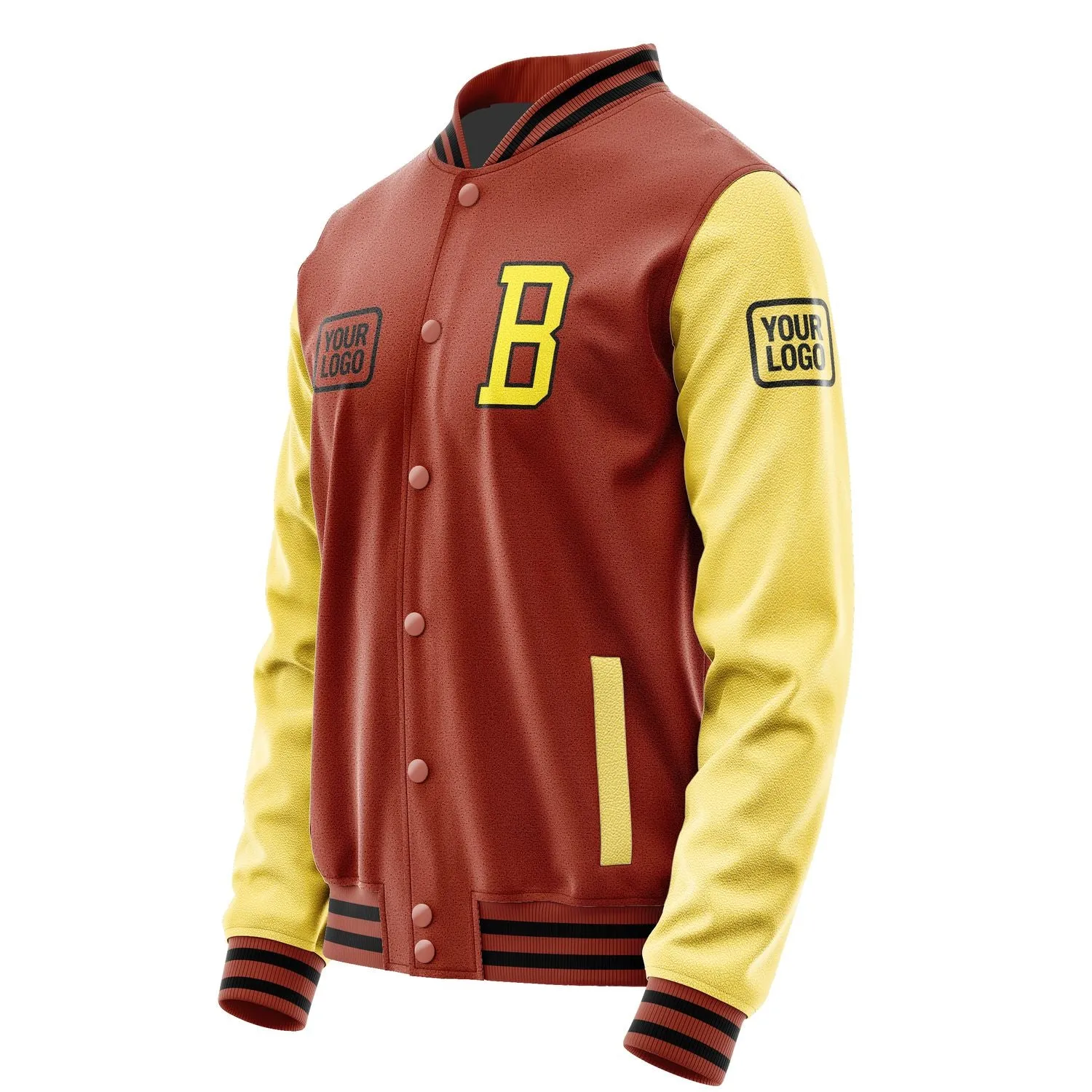Custom Coral Red Light Yellow Jacket