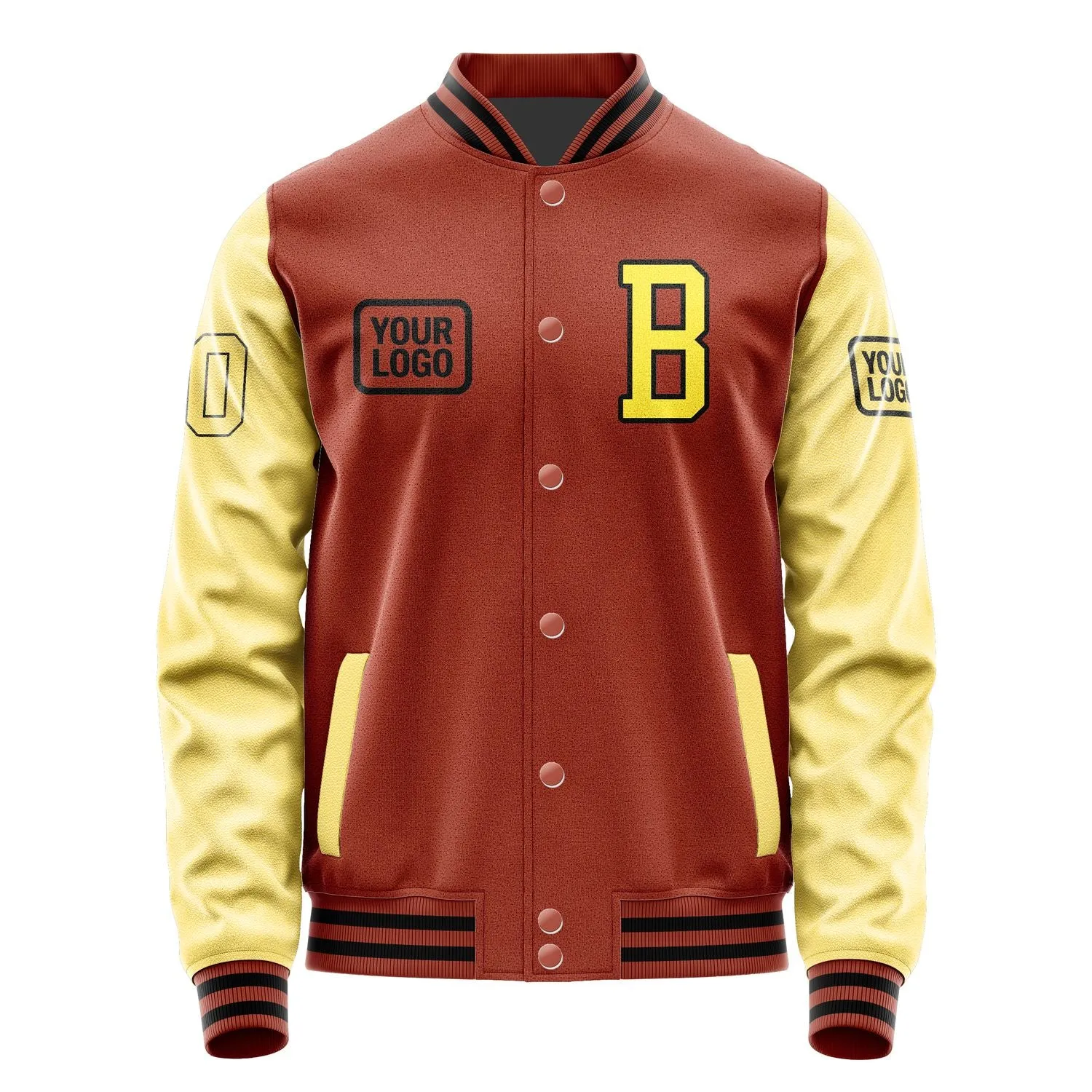 Custom Coral Red Light Yellow Jacket