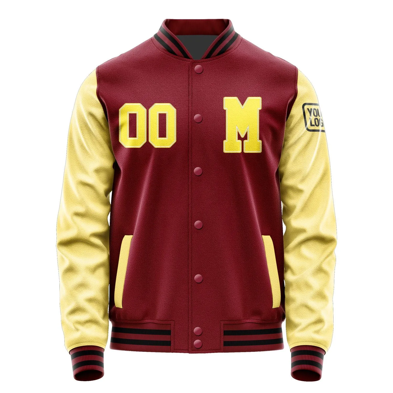 Custom Crimson Red Light Yellow Jacket