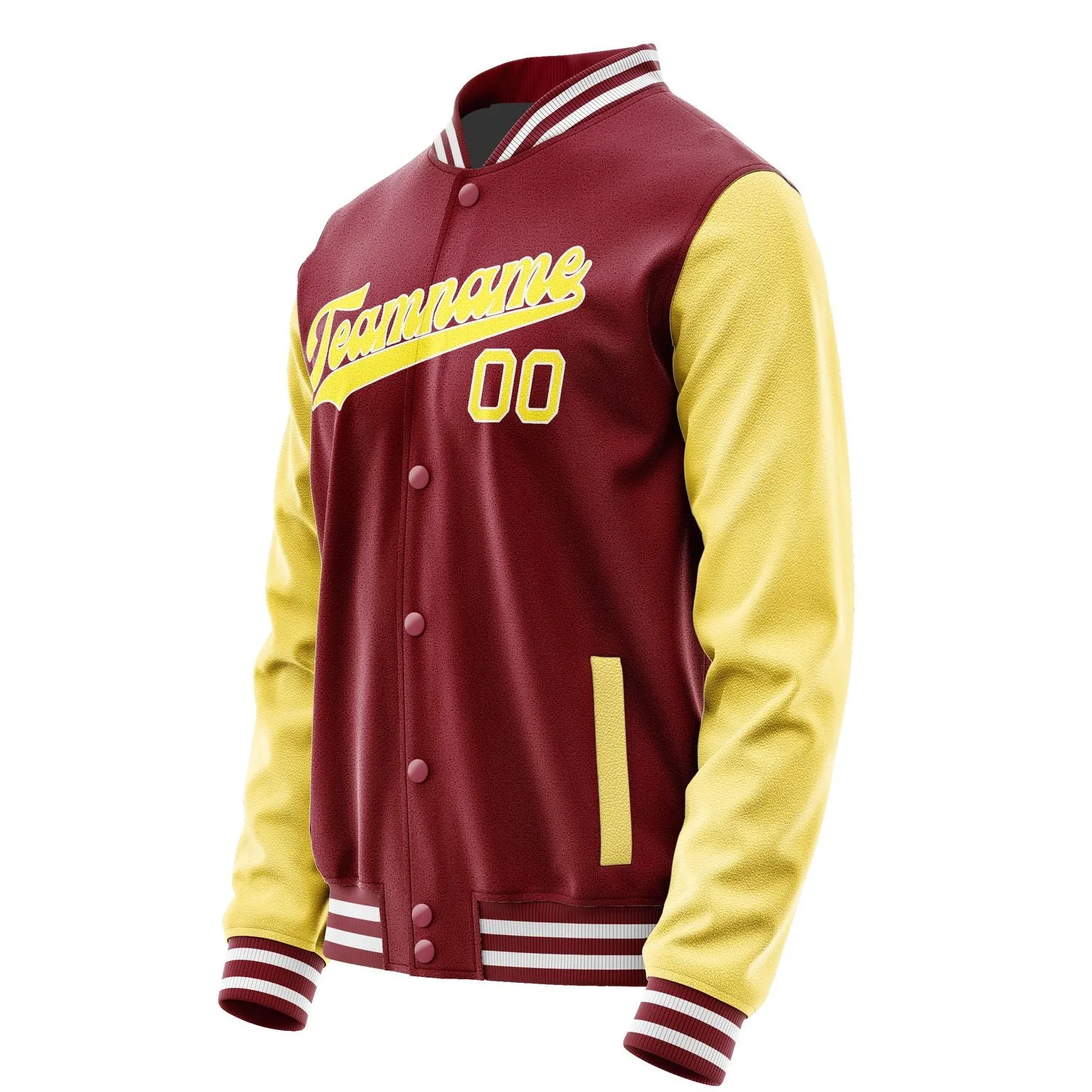 Custom Crimson Red Light Yellow Jacket