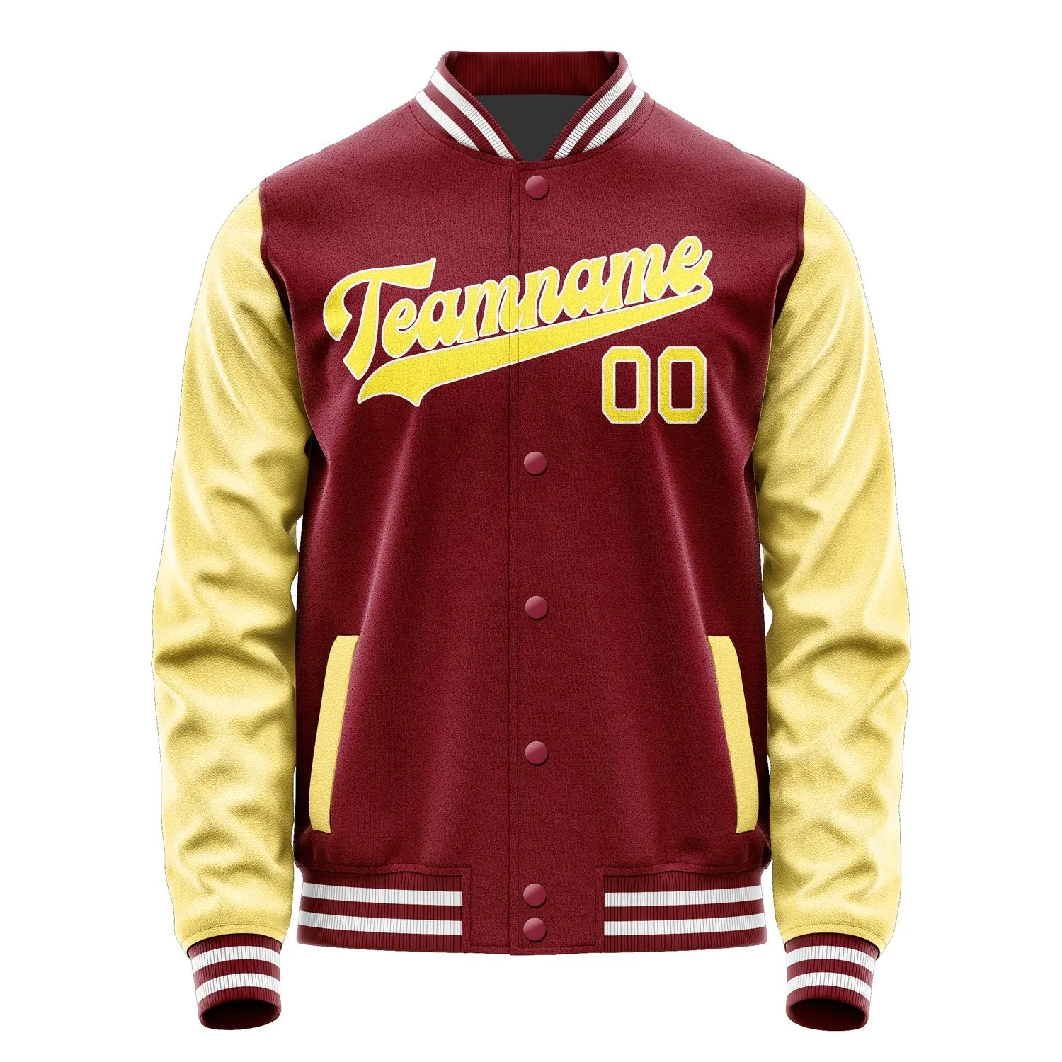 Custom Crimson Red Light Yellow Jacket