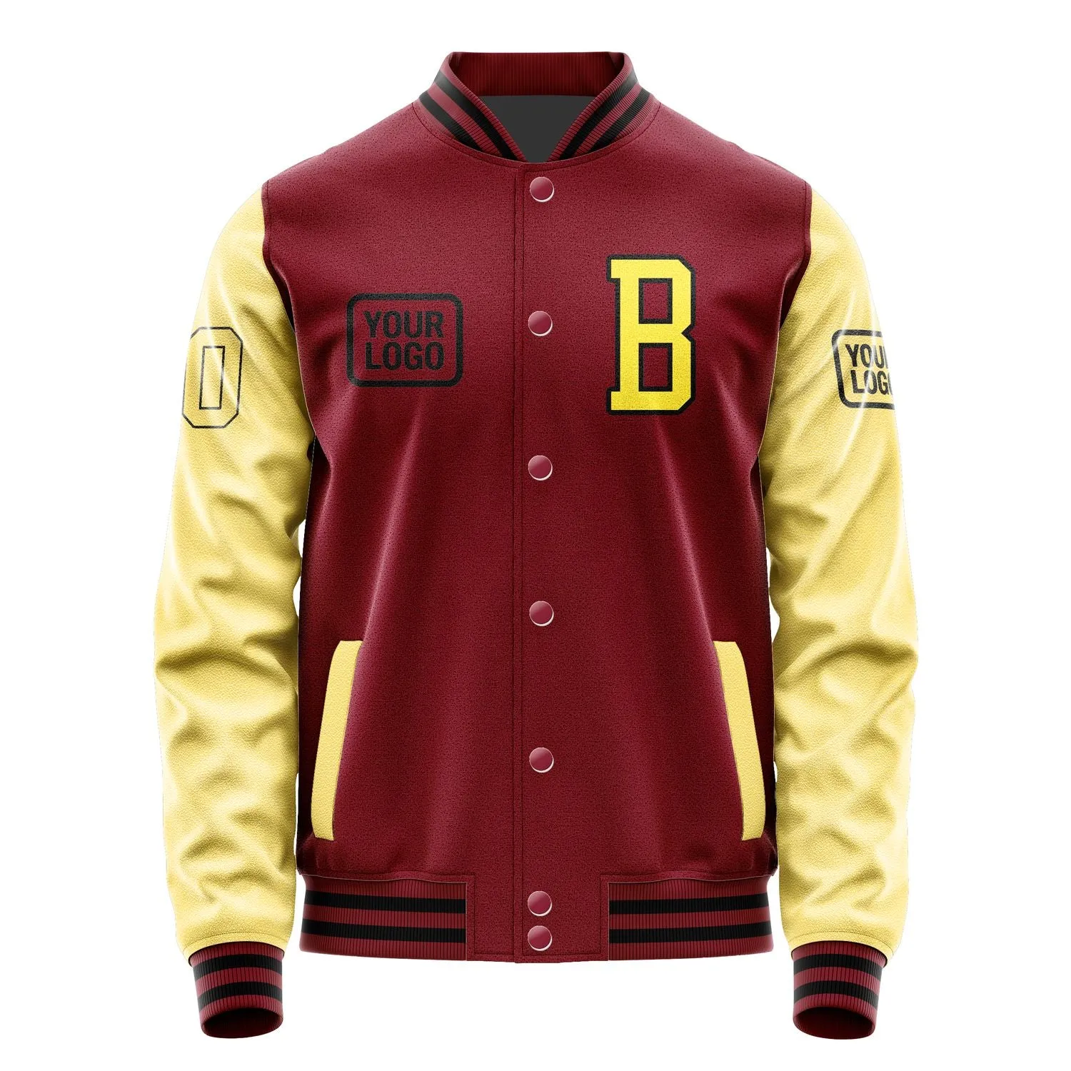 Custom Crimson Red Light Yellow Jacket