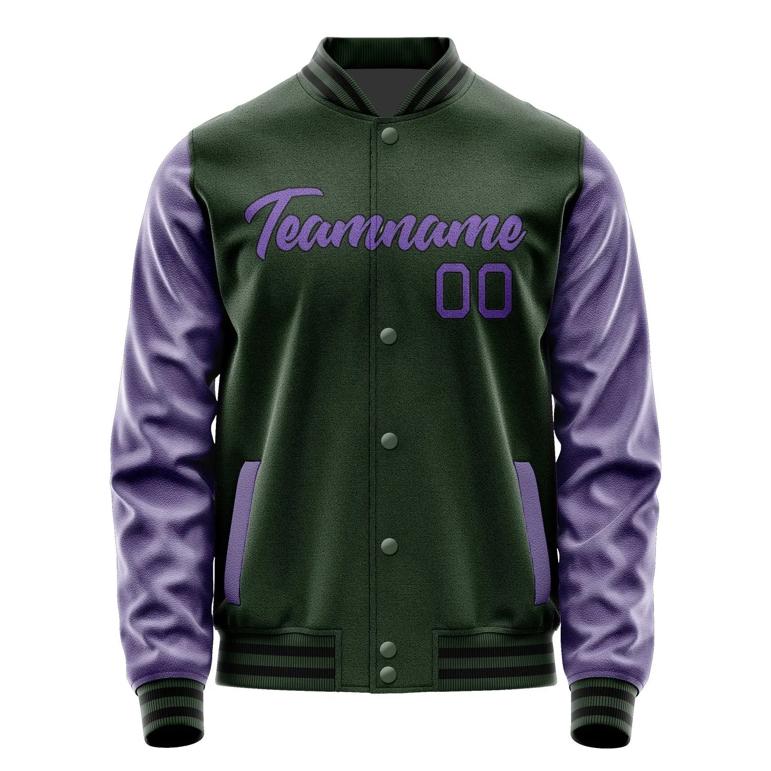 Custom Dark Green Light Purple Jacket