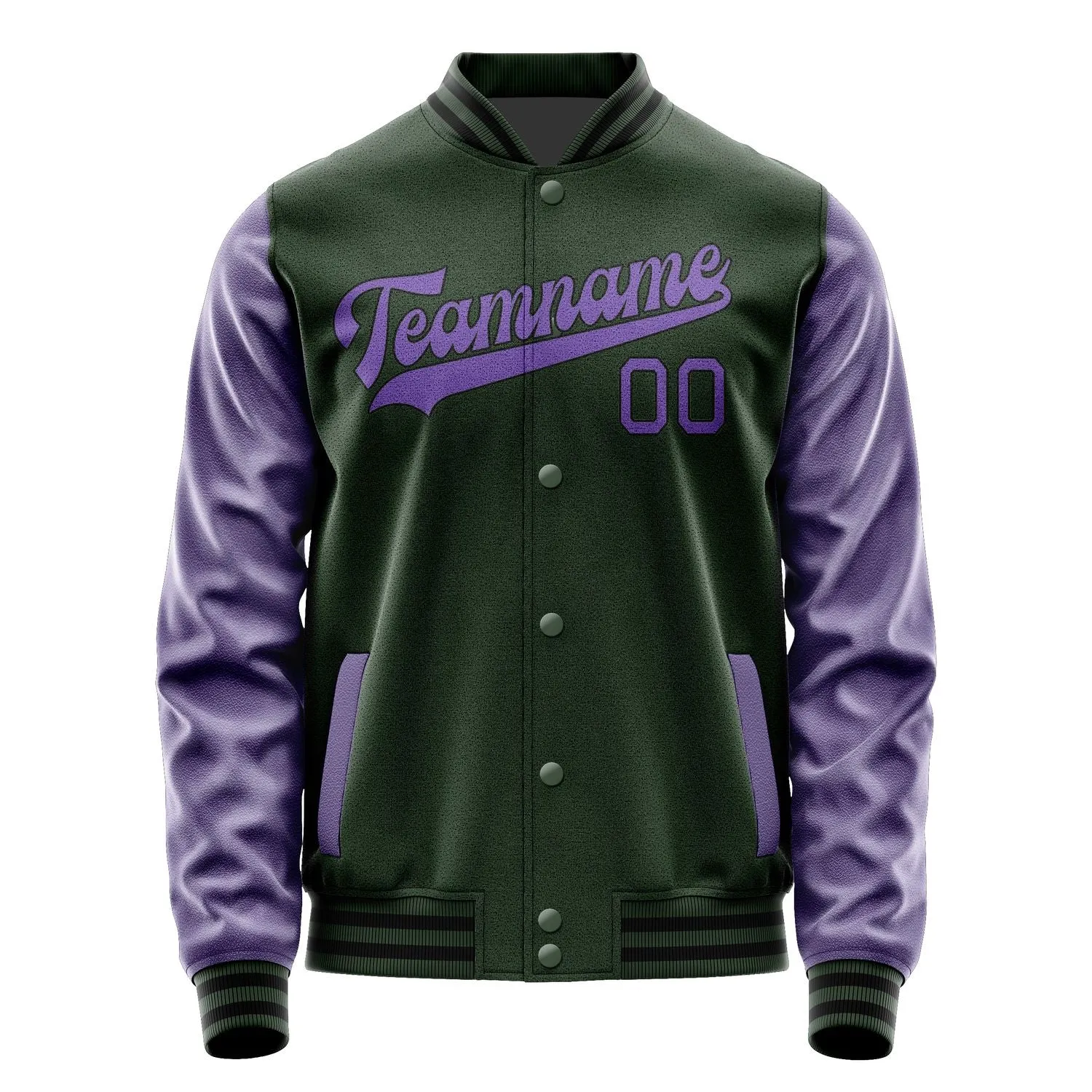 Custom Dark Green Light Purple Jacket