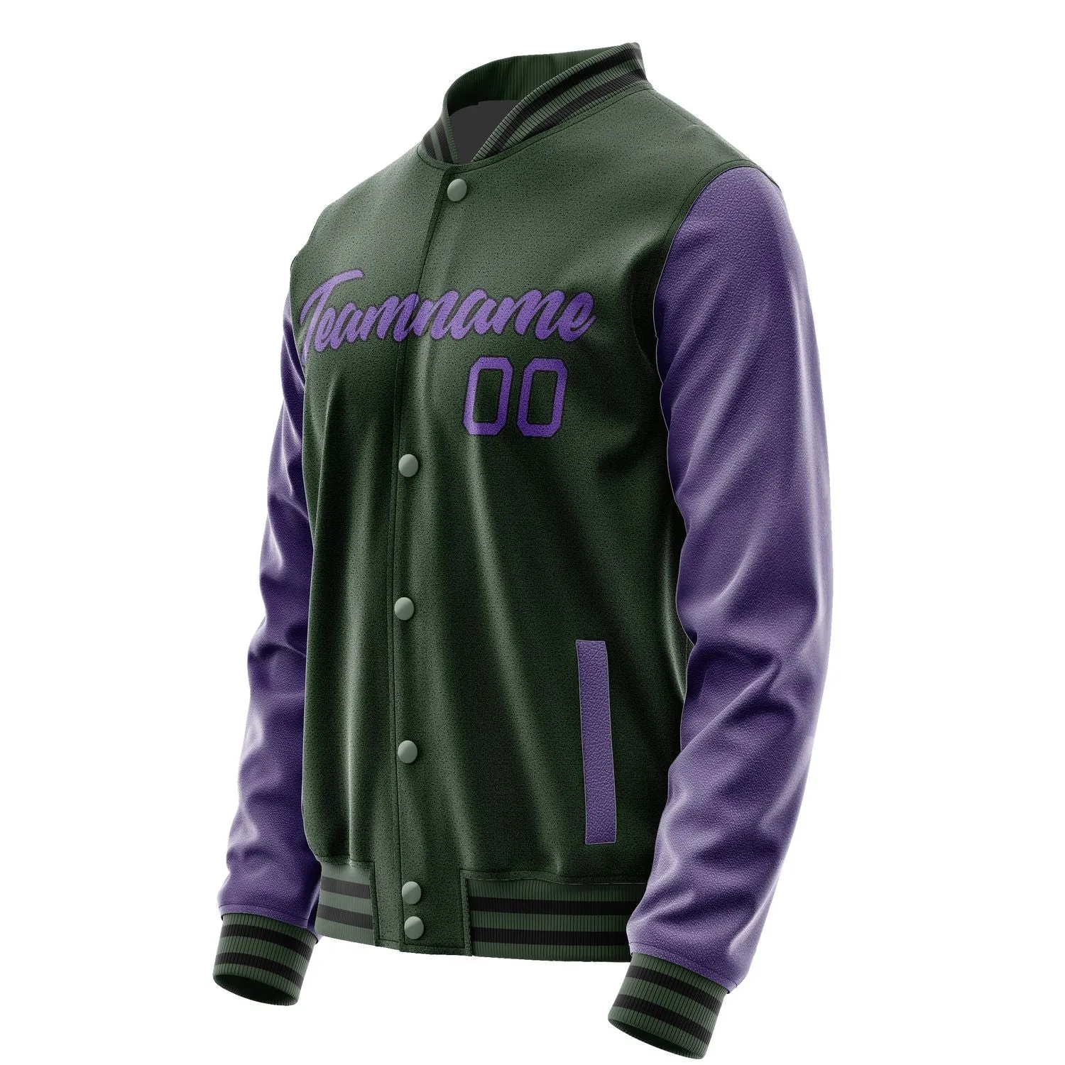 Custom Dark Green Light Purple Jacket