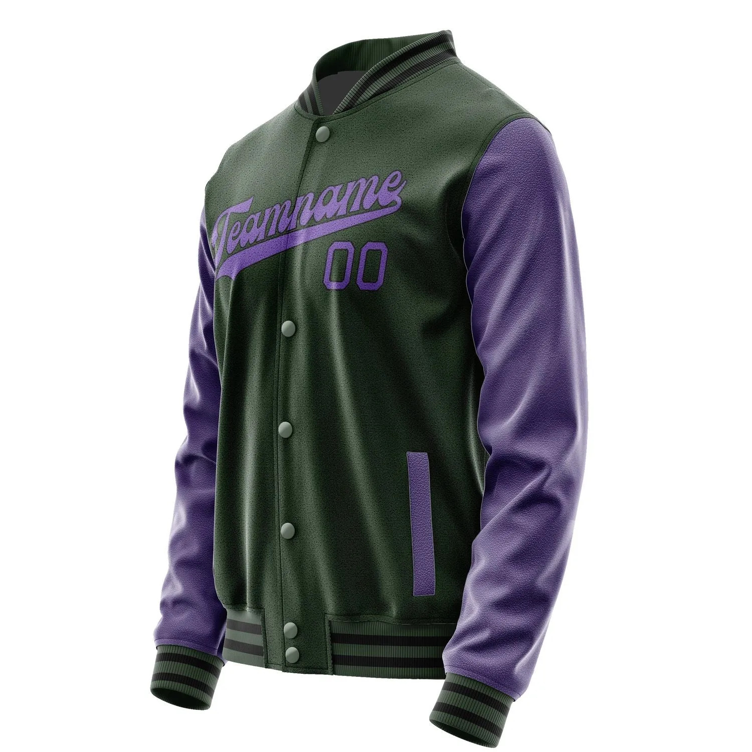 Custom Dark Green Light Purple Jacket