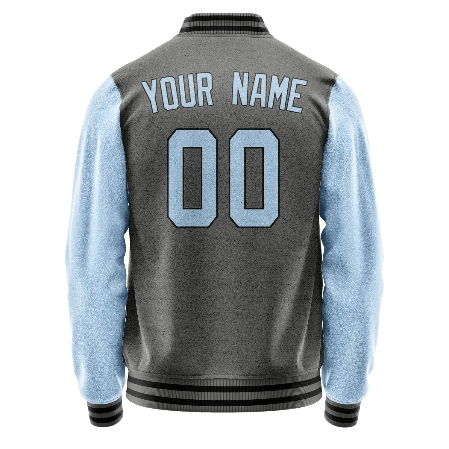 Custom Dark Grey Light Blue Jacket